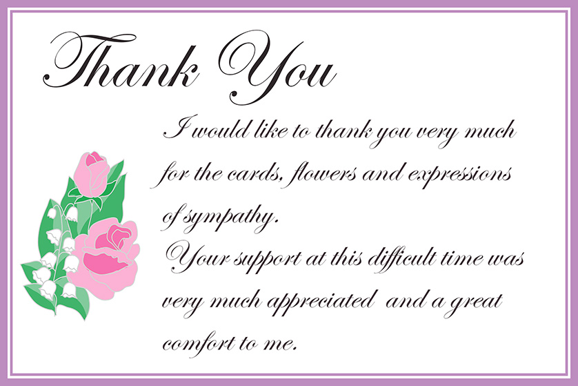 thank you for sympathy card