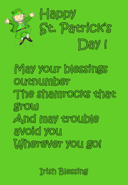 St. Patrick's day lyrics card