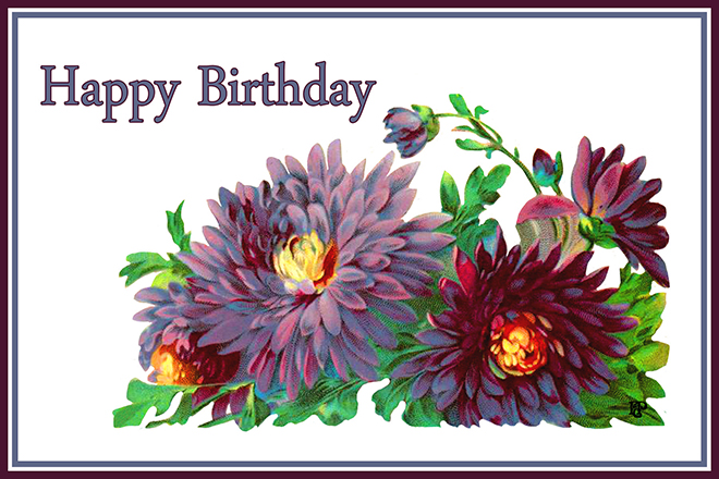 Happy Birthday card flowers