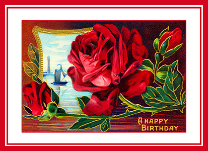 Red red rose birthday card