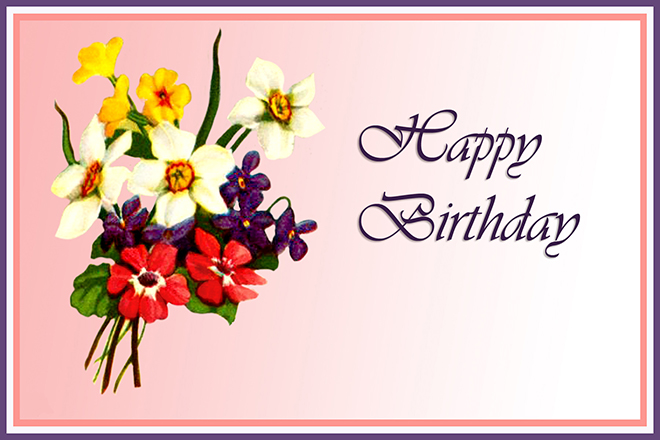 Flower bouquet birthday card