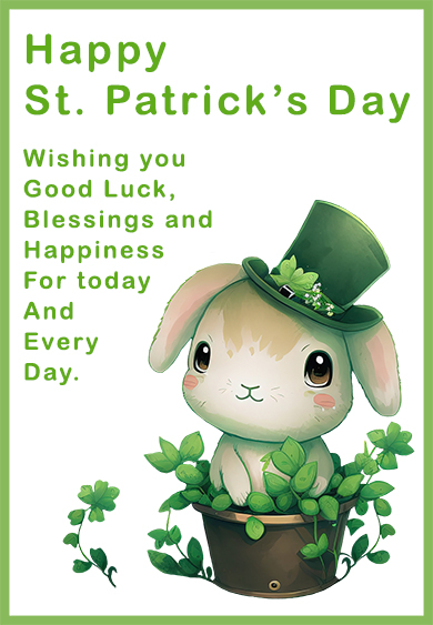 Cute bunny St. Patrick's Day card