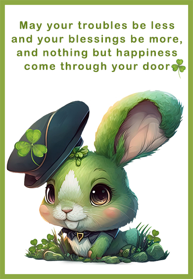 Cute St. Patrick's Day card with bunny