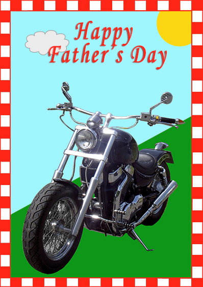 Small father's day greeting with bike and sun