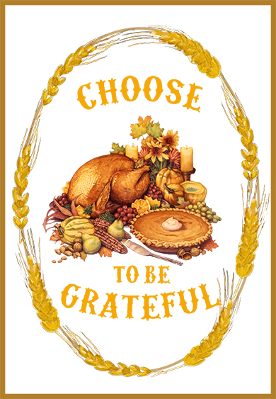 Thanksgiving card choose to be grateful text